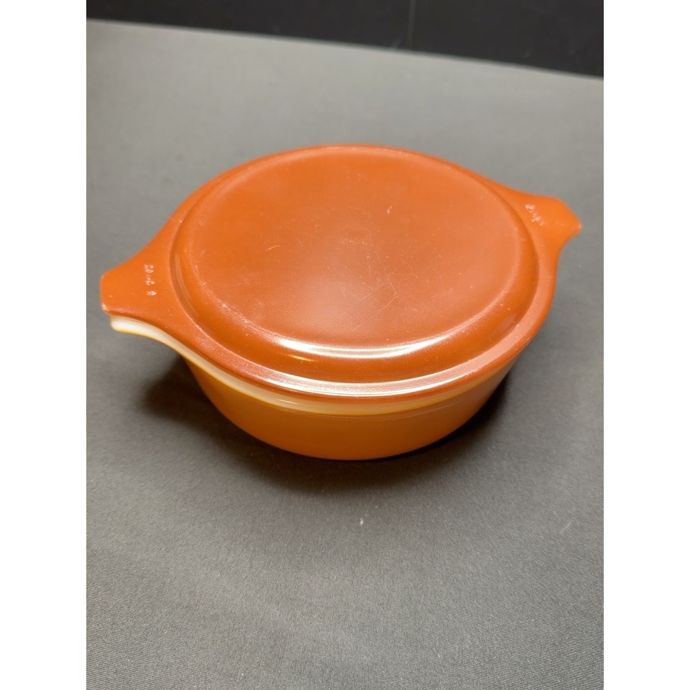 Vintage Pyrex 471 Orange 1 Pint Casserole Dish 20-C-9 Cover Made USA